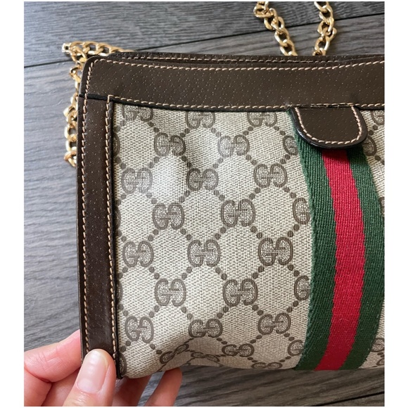 Authentic GUCCI GG Web Sherry Crossbody Bag Purse - Picture 5 of 9